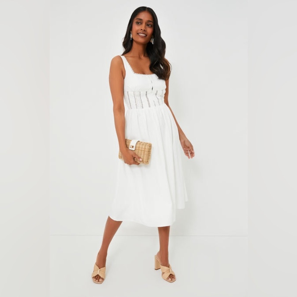 O.P.T One Pretty Time White Giada Midi Dress Size XS - Picture 2 of 12
